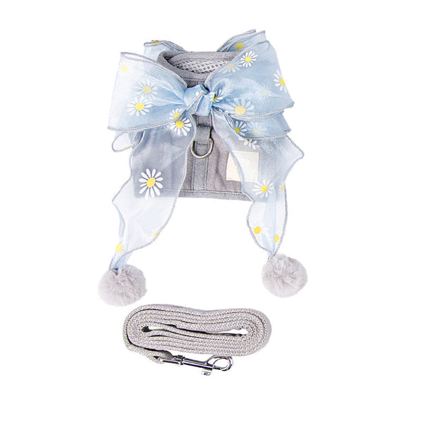 HKM-8076733 Breathable Nylon Cat Chest Strap in Fairy Blue, Gray, and Pink