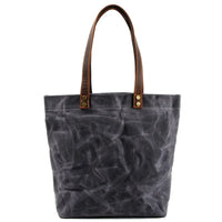 HKM-807699 Vintage Women's Waterproof Handbag in Waxed Canvas and Leather - Classic Shoulder Bag