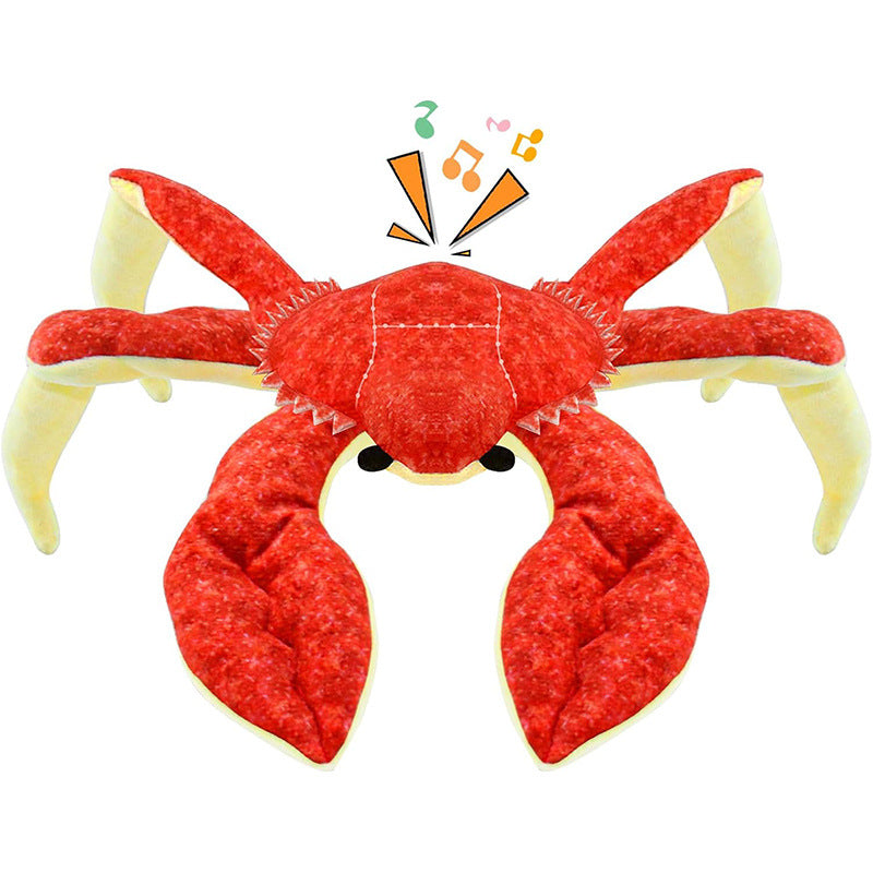 HKM-8077117 Vocal Plush Pet Toy - Bite-Resistant Seahorse & King Crab with Interactive Sounds
