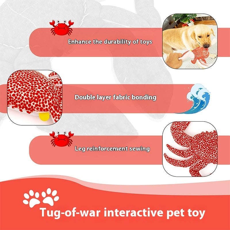 HKM-8077117 Vocal Plush Pet Toy - Bite-Resistant Seahorse & King Crab with Interactive Sounds