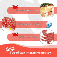 HKM-8077117 Vocal Plush Pet Toy - Bite-Resistant Seahorse & King Crab with Interactive Sounds