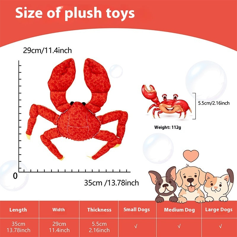 HKM-8077117 Vocal Plush Pet Toy - Bite-Resistant Seahorse & King Crab with Interactive Sounds