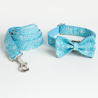 HKM-8077245 Personalized Polyester Dog Collar with Traction Rope and Bow Set