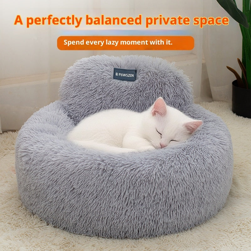 HKM-8077501 Winter Warm Breathable Pet Bed for Cats - Available in Light Gray, Dark Gray, Pink, Brown, Multiple Sizes