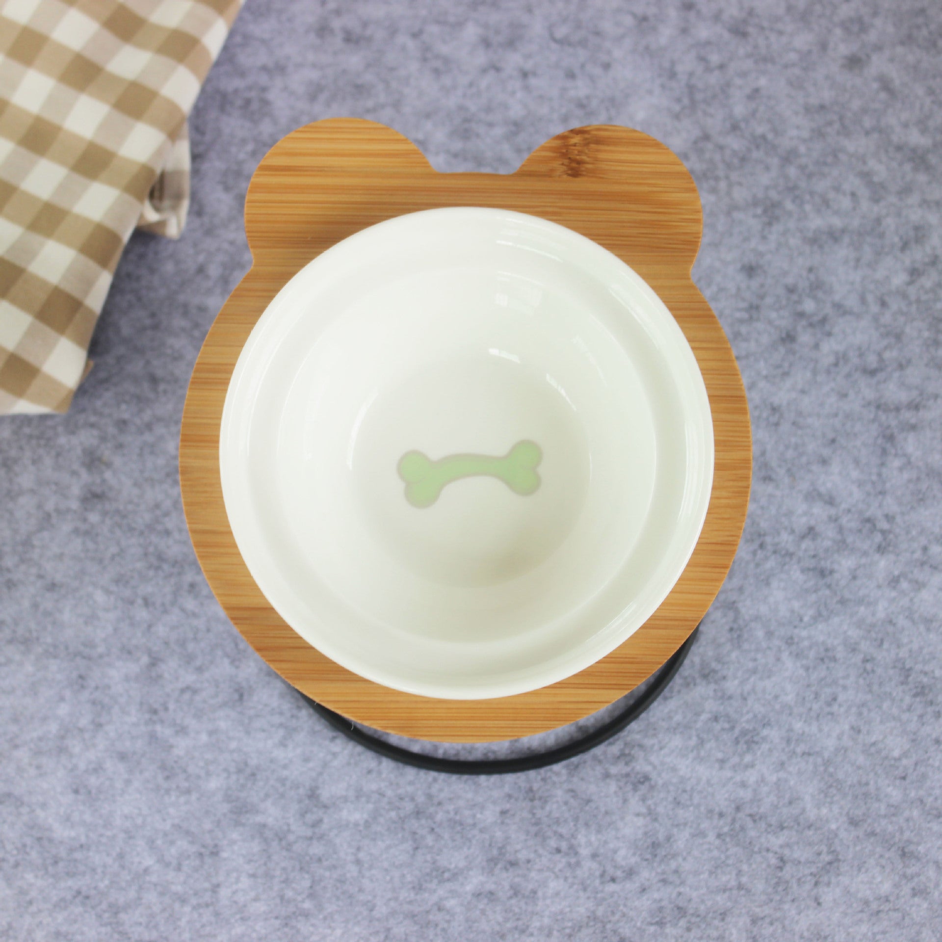 HKM-8077629 High-End Cartoon Ceramic Pet Bowl - Single and Double Sizes Available