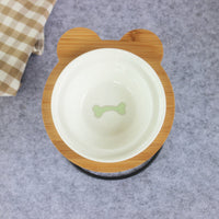 HKM-8077629 High-End Cartoon Ceramic Pet Bowl - Single and Double Sizes Available