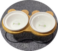 HKM-8077629 High-End Cartoon Ceramic Pet Bowl - Single and Double Sizes Available