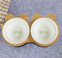 HKM-8077629 High-End Cartoon Ceramic Pet Bowl - Single and Double Sizes Available