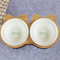 HKM-8077629 High-End Cartoon Ceramic Pet Bowl - Single and Double Sizes Available