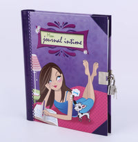 HKM-807763 Girls Luxury Diary Notebook with Lock, A4 Size Journal for Secret Thoughts