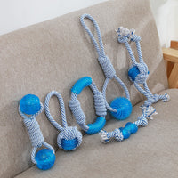 HKM-8078269 Cotton Rope Dog Chew Toy with TPR for Dental Care - Multiple Sizes Available