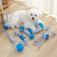 HKM-8078269 Cotton Rope Dog Chew Toy with TPR for Dental Care - Multiple Sizes Available