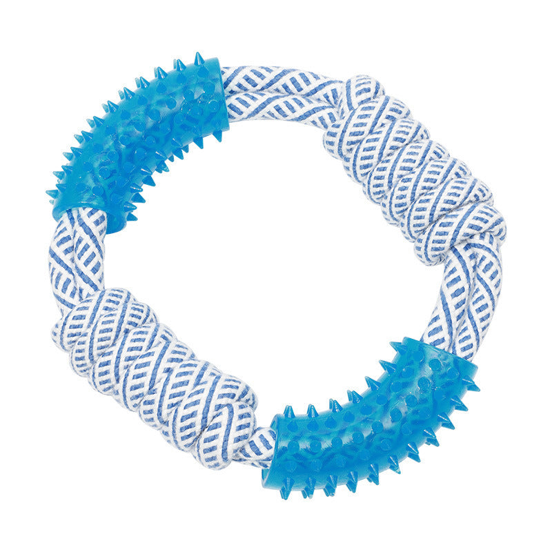 HKM-8078269 Cotton Rope Dog Chew Toy with TPR for Dental Care - Multiple Sizes Available