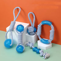 HKM-8078269 Cotton Rope Dog Chew Toy with TPR for Dental Care - Multiple Sizes Available