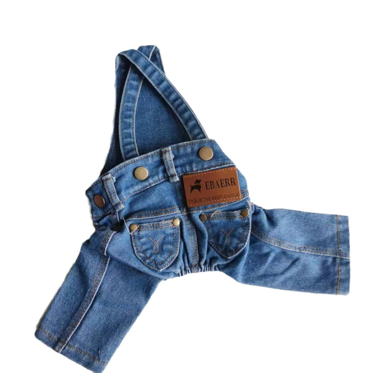 HKM-8078909 Light Blue and Dark Blue Denim Pet Suspender Pants for Dogs