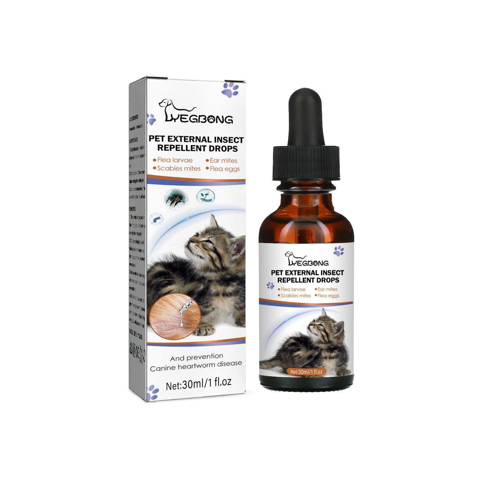 HKM-8079037 Pet Drops Spray for Effective Removal of Lice, Ticks, and Fleas in Dogs - 30ml