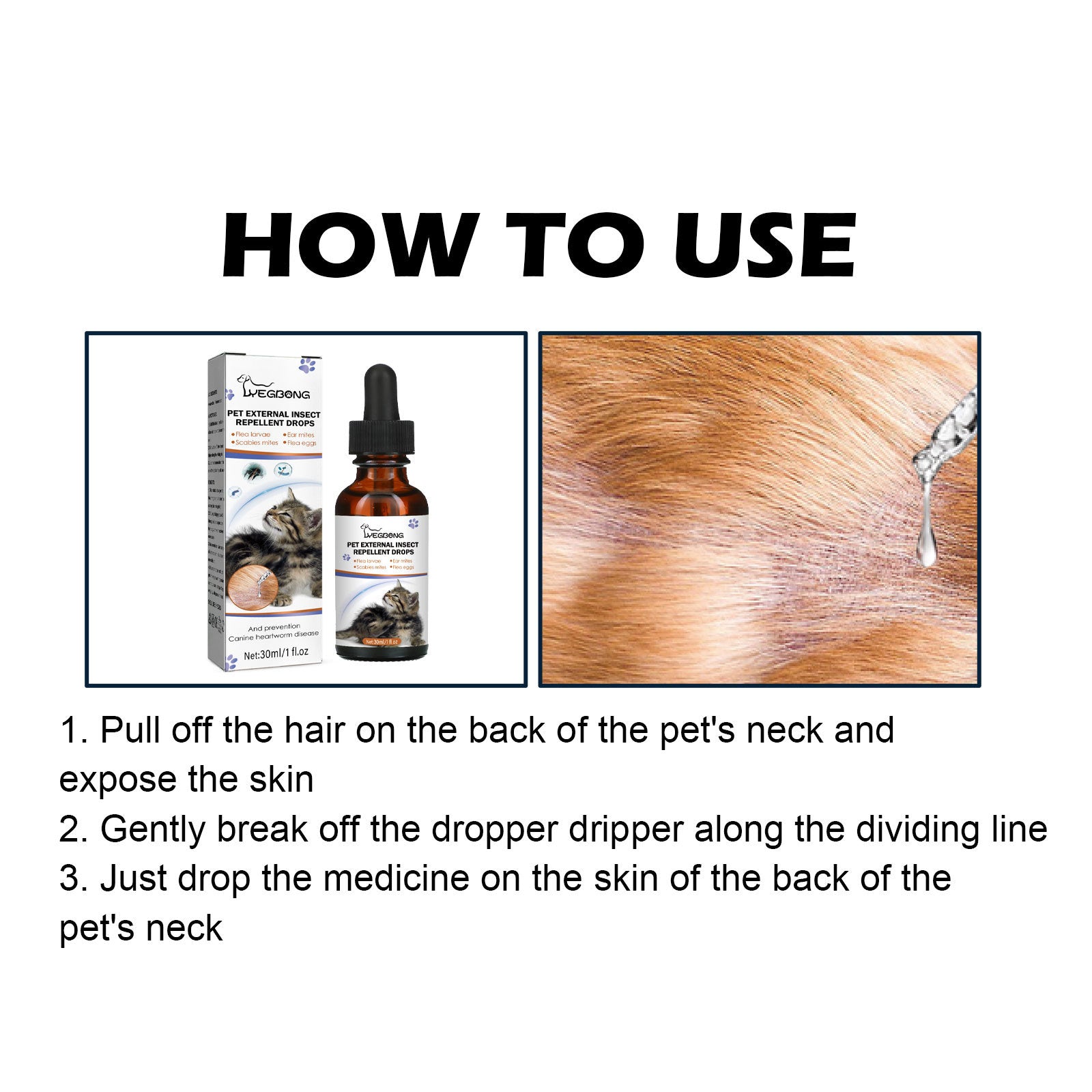 HKM-8079037 Pet Drops Spray for Effective Removal of Lice, Ticks, and Fleas in Dogs - 30ml