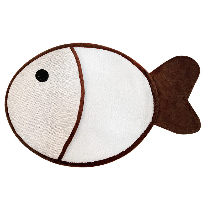 HKM-8079293 Sisal Cat Scratch Pad Toy - Plush Fish, Square & Round Designs