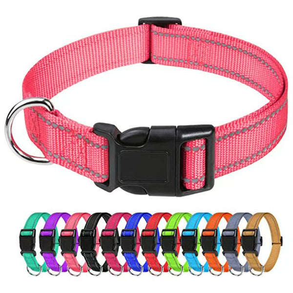 HKM-8079421 Durable Nylon Outdoor Dog Collars in Multiple Colors and Sizes for All Breeds