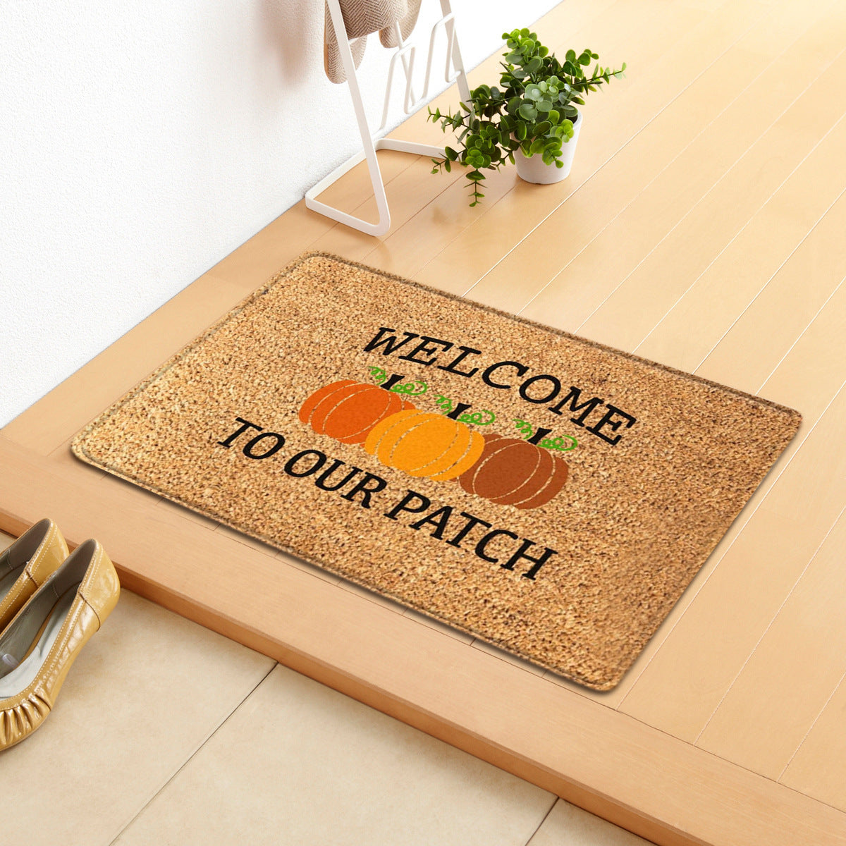 HKM-808019 Halloween Themed Polyester Fiber Door Mat - Machine Washable Rectangle Carpet for Home Decor
