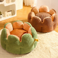 HKM-8080701 Cactus Petal Shape Soft Plush Pet Bed for Cats and Small Dogs, Warm Sleeping Nest with Non-Slip Base, Machine Washable