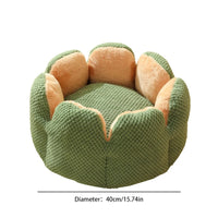 HKM-8080701 Cactus Petal Shape Soft Plush Pet Bed for Cats and Small Dogs, Warm Sleeping Nest with Non-Slip Base, Machine Washable