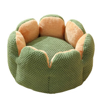 HKM-8080701 Cactus Petal Shape Soft Plush Pet Bed for Cats and Small Dogs, Warm Sleeping Nest with Non-Slip Base, Machine Washable