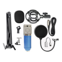 HKM-808147 Professional Condenser Microphone Stand Set with Integrated F-16 Core for Desktop and Laptop Use
