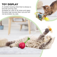 HKM-8081597 Interactive 2-in-1 Cat Toy with Rocking Feather and DIY Digging Hole for Indoor Cats