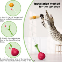 HKM-8081597 Interactive 2-in-1 Cat Toy with Rocking Feather and DIY Digging Hole for Indoor Cats