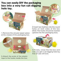 HKM-8081597 Interactive 2-in-1 Cat Toy with Rocking Feather and DIY Digging Hole for Indoor Cats