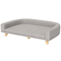 HKM-8081853 Large Dog and Cat Sofa Couch Bed with Washable Cushion in Gray