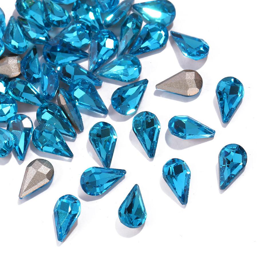 HKM-808275 Starry Sky Transparent Water Drop Nail Decoration Set - 100PCS Sweet Style Diamond Ornaments
