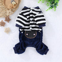 HKM-8082877 Cozy Red Flannel Four-Leg Pet Clothing for Dogs and Cats