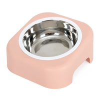 HKM-8083389 Stainless Steel Cat Food Tray - Slope Bowl in Pink, Blue, and Green - 17.5cm Width, 8cm Height
