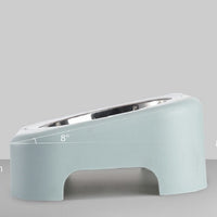 HKM-8083389 Stainless Steel Cat Food Tray - Slope Bowl in Pink, Blue, and Green - 17.5cm Width, 8cm Height