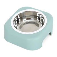 HKM-8083389 Stainless Steel Cat Food Tray - Slope Bowl in Pink, Blue, and Green - 17.5cm Width, 8cm Height