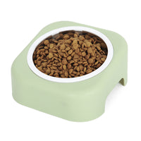 HKM-8083389 Stainless Steel Cat Food Tray - Slope Bowl in Pink, Blue, and Green - 17.5cm Width, 8cm Height