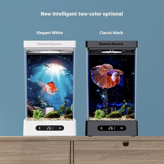 HKM-808467 Small Bluetooth Fish Tank in Black or White with Data Cable and Instructions