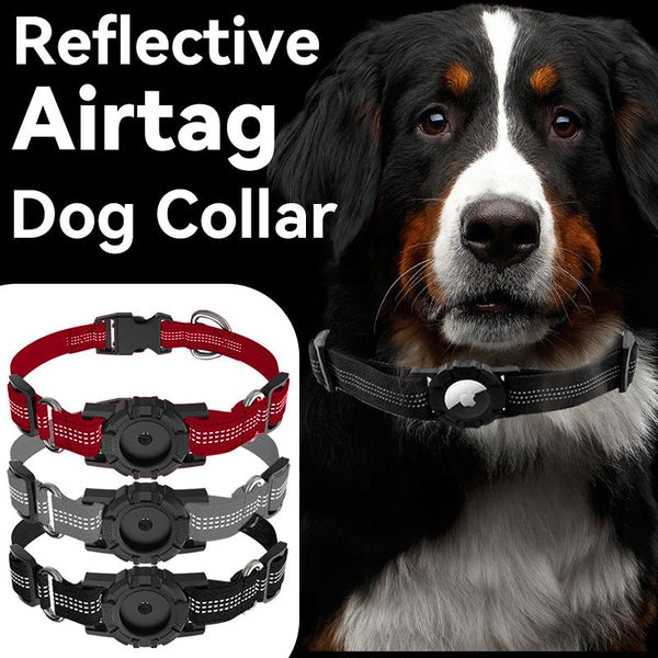 HKM-8085181 Adjustable Anti-Lost Pet Dog Collar - Nylon in Black, Red, Silver - Multiple Sizes Available