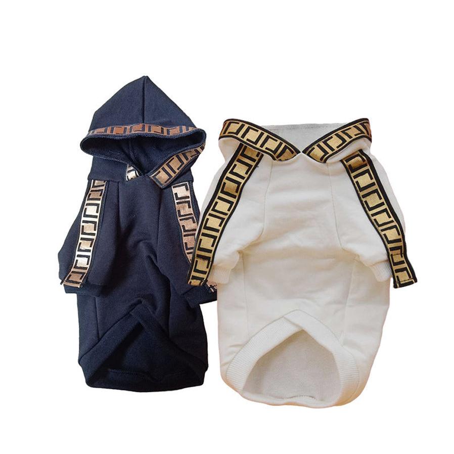 HKM-808531 Cotton Casual Webbing Dog Clothes in Black and White - Suitable for All Sizes