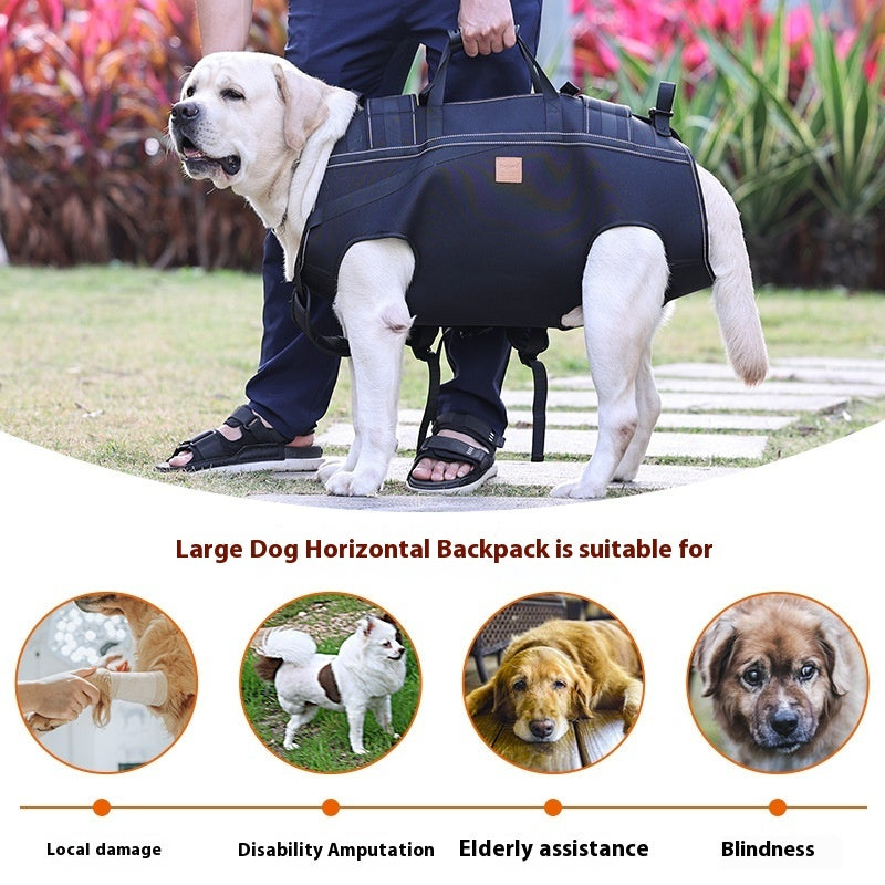 HKM-8085437 Soft Oxford Cloth Pet Backpack for Medium and Large Dogs - Black, Sizes XL-3XL