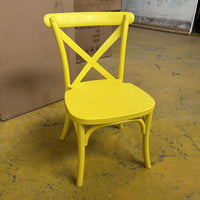 HKM-808659 Children's Portable Plastic Cross Back Dining Chair - Ideal for Parties and Events