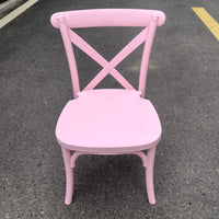 HKM-808659 Children's Portable Plastic Cross Back Dining Chair - Ideal for Parties and Events