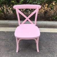 HKM-808659 Children's Portable Plastic Cross Back Dining Chair - Ideal for Parties and Events