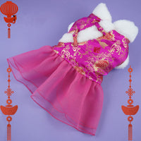 HKM-8087613 Festive Thick Cotton Warm Skirt for Dogs in Koi Red and Pink Options