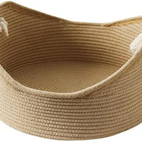 HKM-808787 Spacious Wicker Cat Bed with Corrugated Scratching Surface - Comfortable Multi-Functional Pet Nest for All Seasons