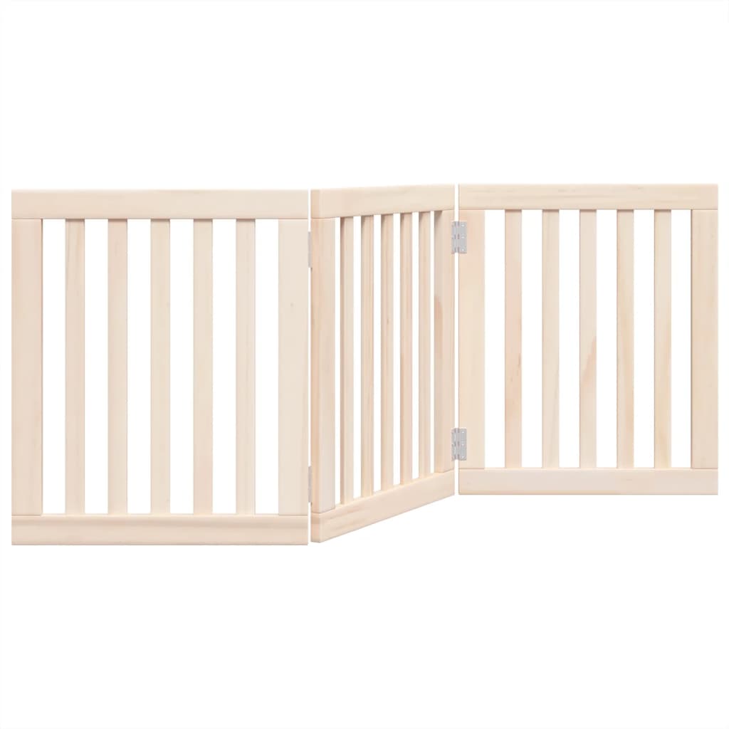 HKM-8088253 Foldable 3-Panel Dog Gate in Poplar Wood - 150 cm Long Activity Barrier