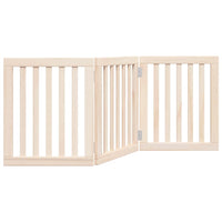 HKM-8088253 Foldable 3-Panel Dog Gate in Poplar Wood - 150 cm Long Activity Barrier