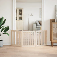HKM-8088253 Foldable 3-Panel Dog Gate in Poplar Wood - 150 cm Long Activity Barrier